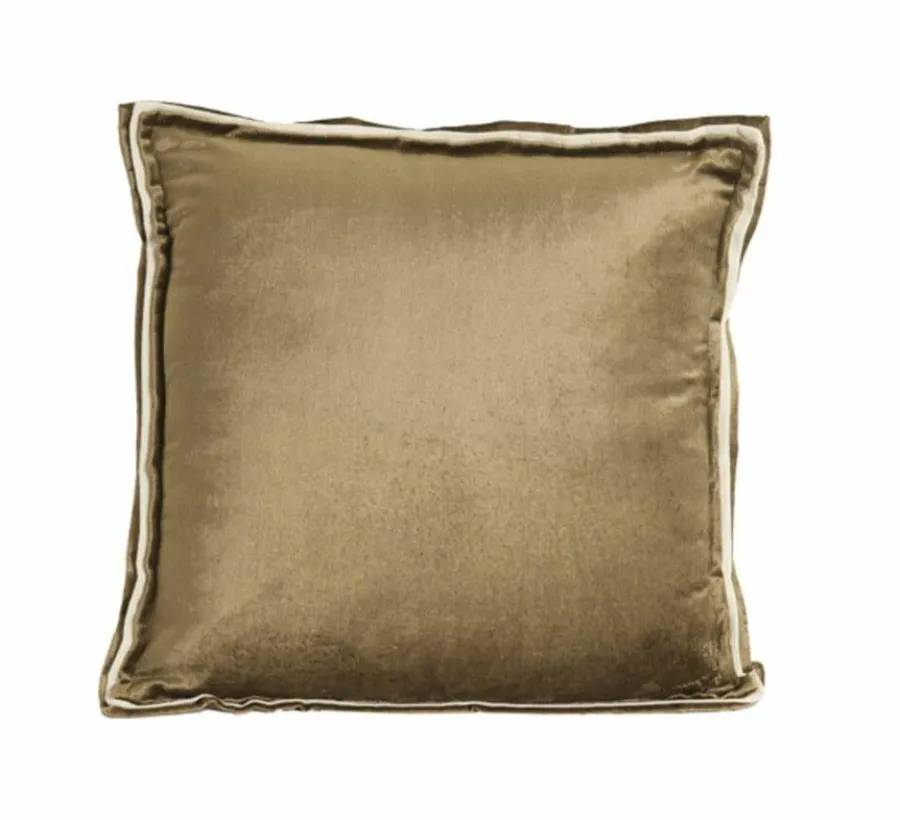 Light en Living Kussen 45x45 cm BAXLEY velvet groen+linnen naturel New