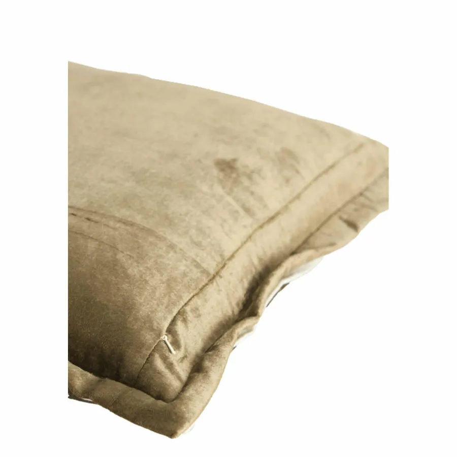 Light en Living Kussen 45x45 cm BAXLEY velvet groen+linnen naturel New