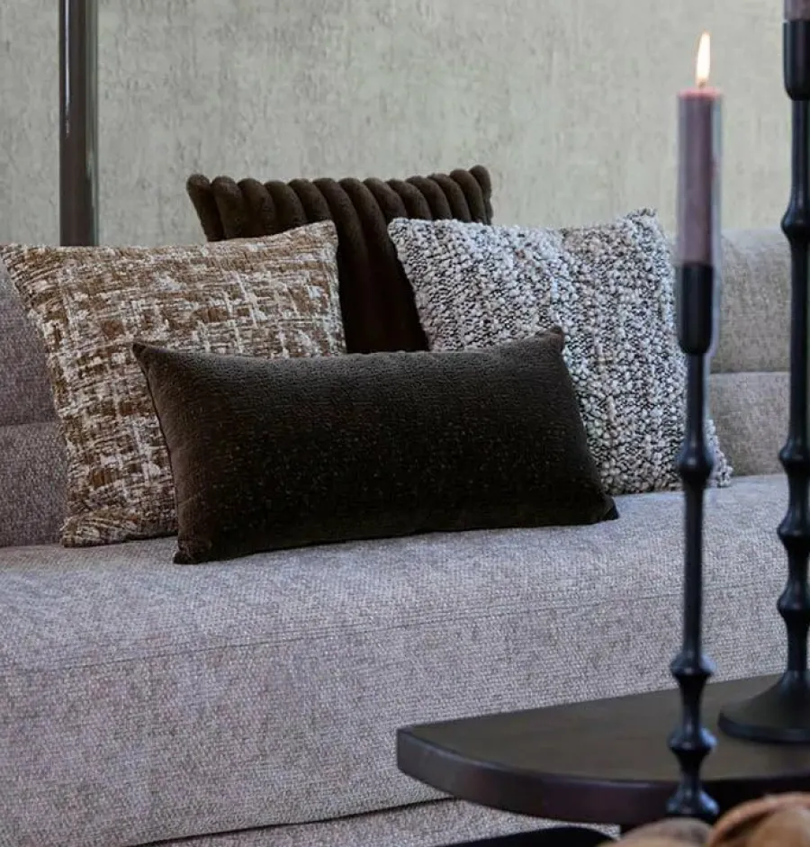 Light en Living Kussen 45x45 cm MEZOKI bouclé bruin Discount