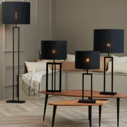 Light en Living Lampenkap cilinder 40-40-30 cm LIVIGNO zwart Best