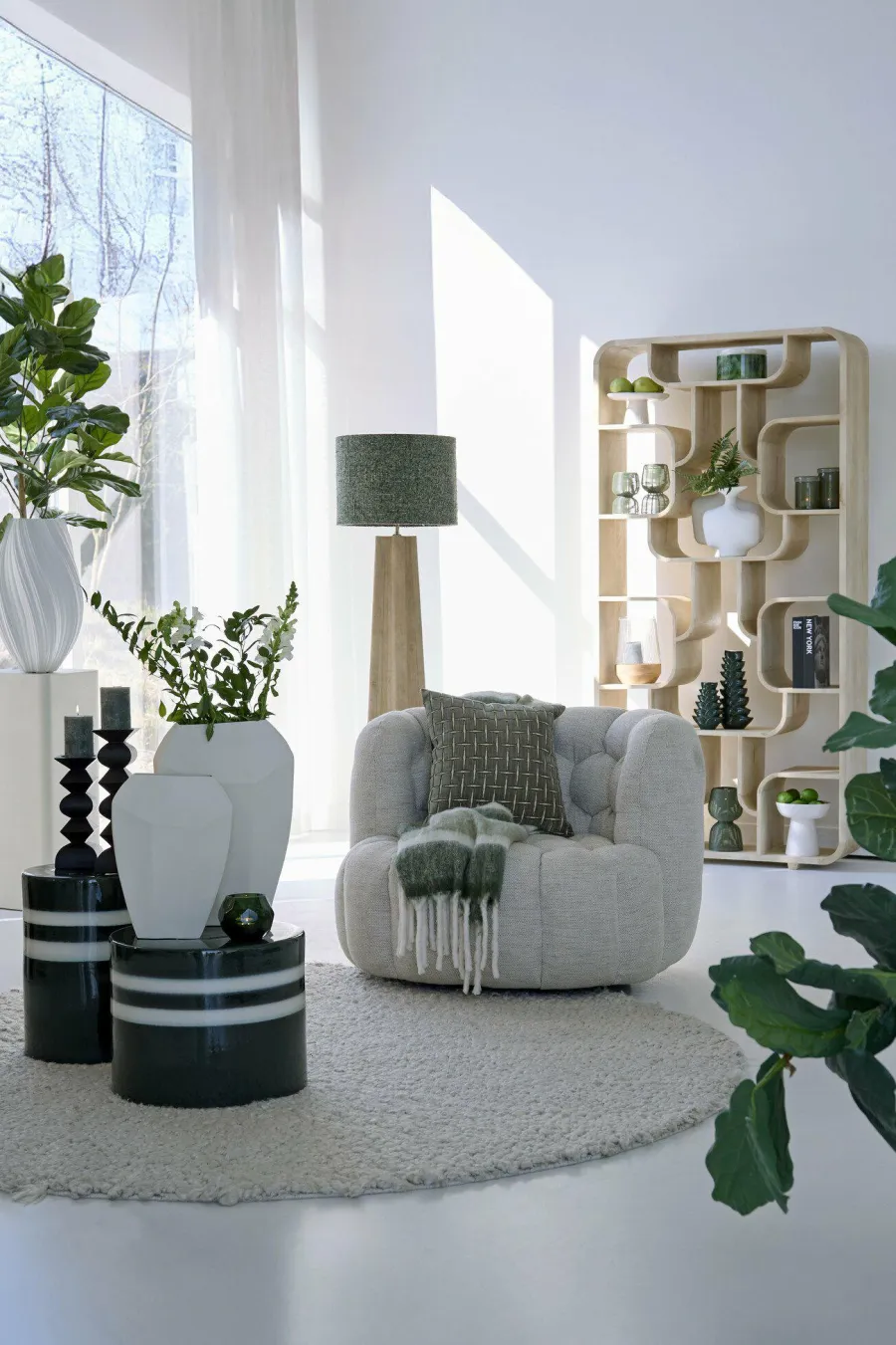 Light en Living Lampenkap cilinder 40-40-30 cm OSIRE groen Best