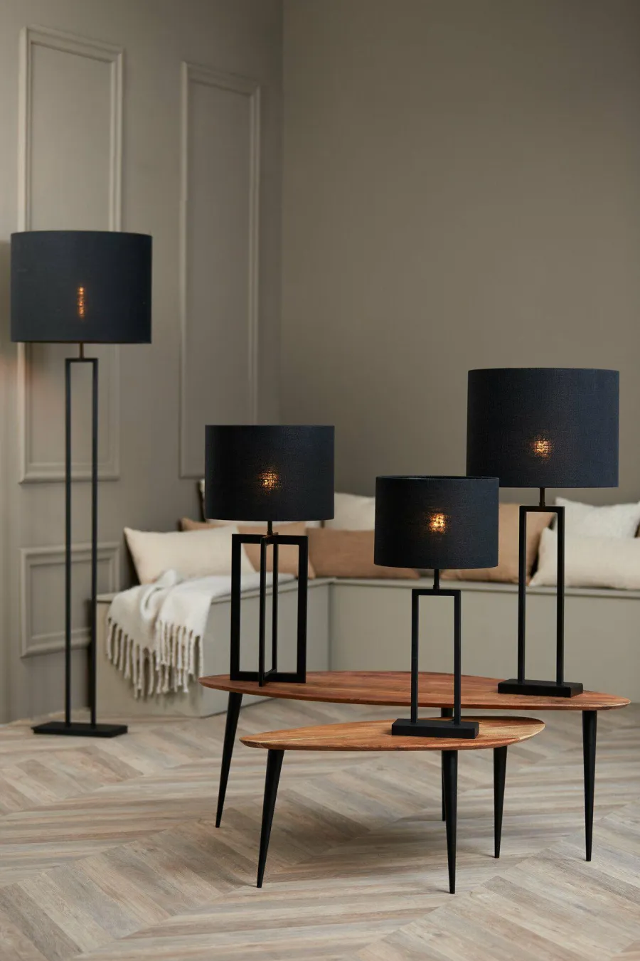 Light en Living Lampenkap cilinder 35-35-25 cm LIVIGNO zwart Outlet