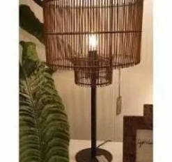 Light en Living Lampenkap RODGER bamboo Bruin Ø30x25 cm Discount