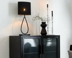 Light en Living Lampenkap ovaal recht Livigno zwart - diverse maten Clearance