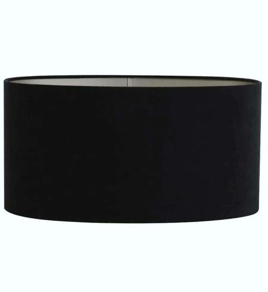 Light en Living Lampenkap ovaal recht VELOURS zwart-taupe - diverse maten Clearance