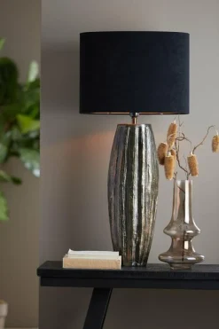 Light en Living Lampenkap ovaal recht VELOURS zwart-taupe - diverse maten Clearance