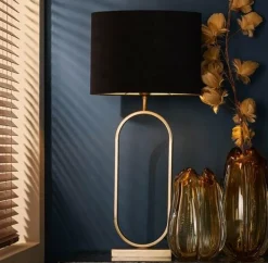 Light en Living Lampenkap ovaal recht VELOURS zwart-taupe - diverse maten Clearance