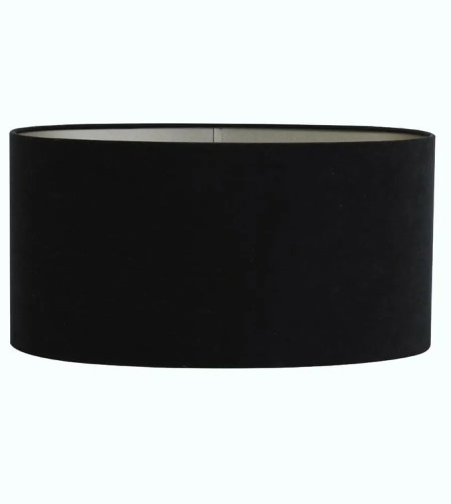 Light en Living Lampenkap ovaal recht VELOURS zwart-taupe - diverse maten Clearance