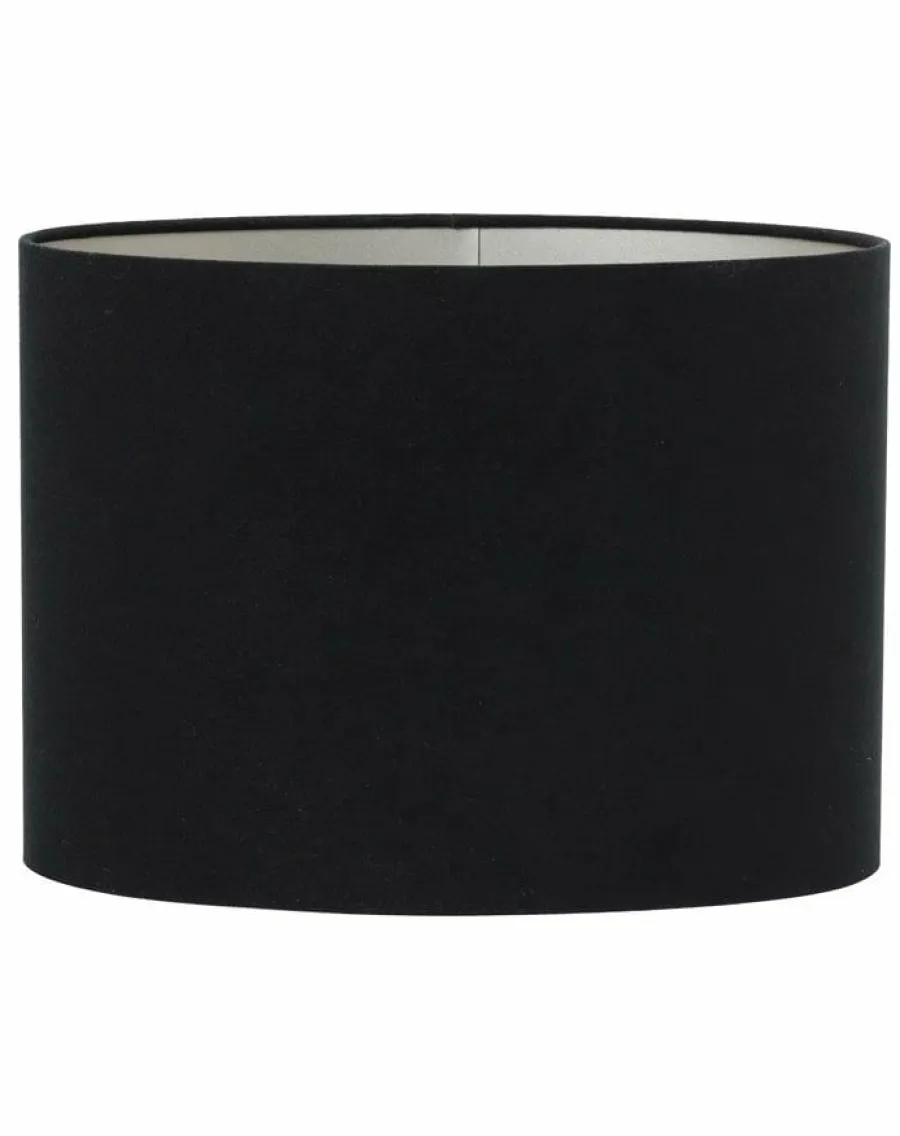 Light en Living Lampenkap ovaal recht VELOURS zwart-taupe - diverse maten Clearance