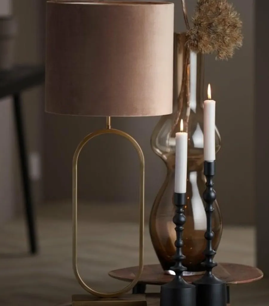 Light en Living Lampenkap cilinder 35-35-30 cm VELOURS chocolade bruin Best