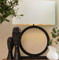 Light en Living Lampvoet 41x13x55 cm TINAR hout mat zwart Outlet