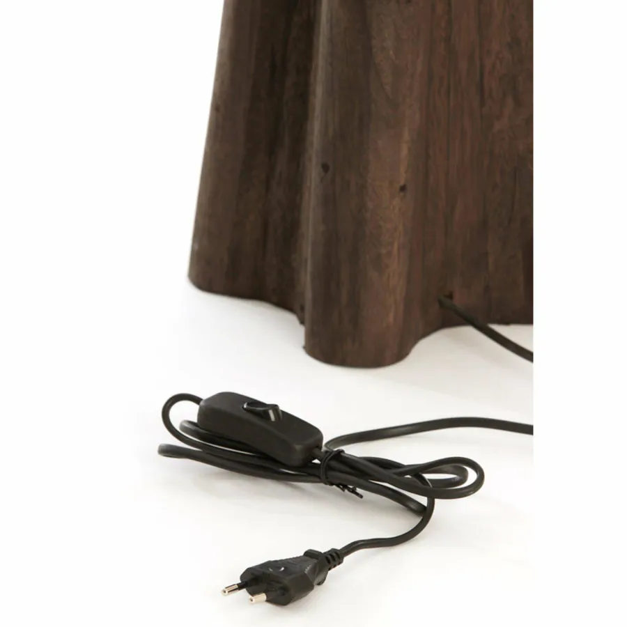 Light en Living Lampvoet 15x15x40 cm NAVELLI hout mat grijs/bruin New