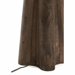 Light en Living Lampvoet 15x15x40 cm NAVELLI hout mat grijs/bruin New