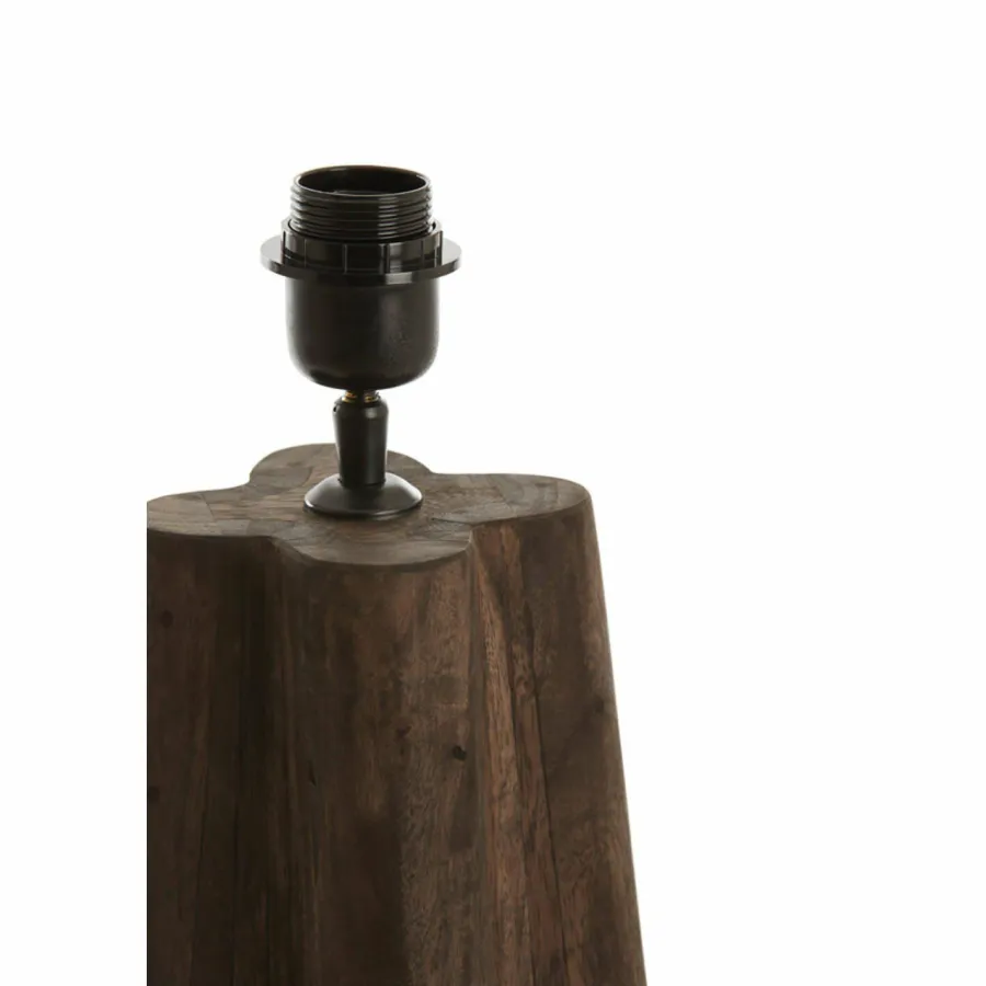 Light en Living Lampvoet 15x15x40 cm NAVELLI hout mat grijs/bruin New