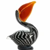 Light en Living Ornament 13x7x19 cm PELICAN glas zwart-wit+bruin gestreept Discount