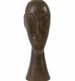Light en Living Ornament 12x11x38 cm HEAD hout bruin New