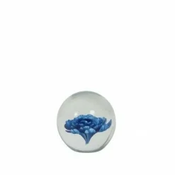 Light en Living Ornament Ø8,5x8,5 cm FLOWER glas blauw Outlet