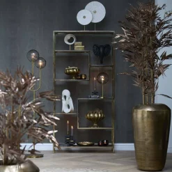 Light en Living Ornament in pot 120x70x120 cm BAMBOO metallic donker brons