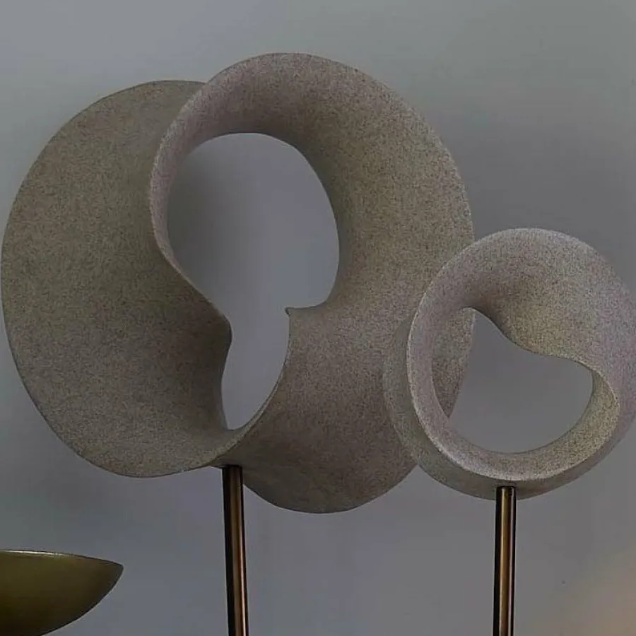 Light en Living Ornament op voet 20x10x30 cm TUZLA taupe+donker brons New