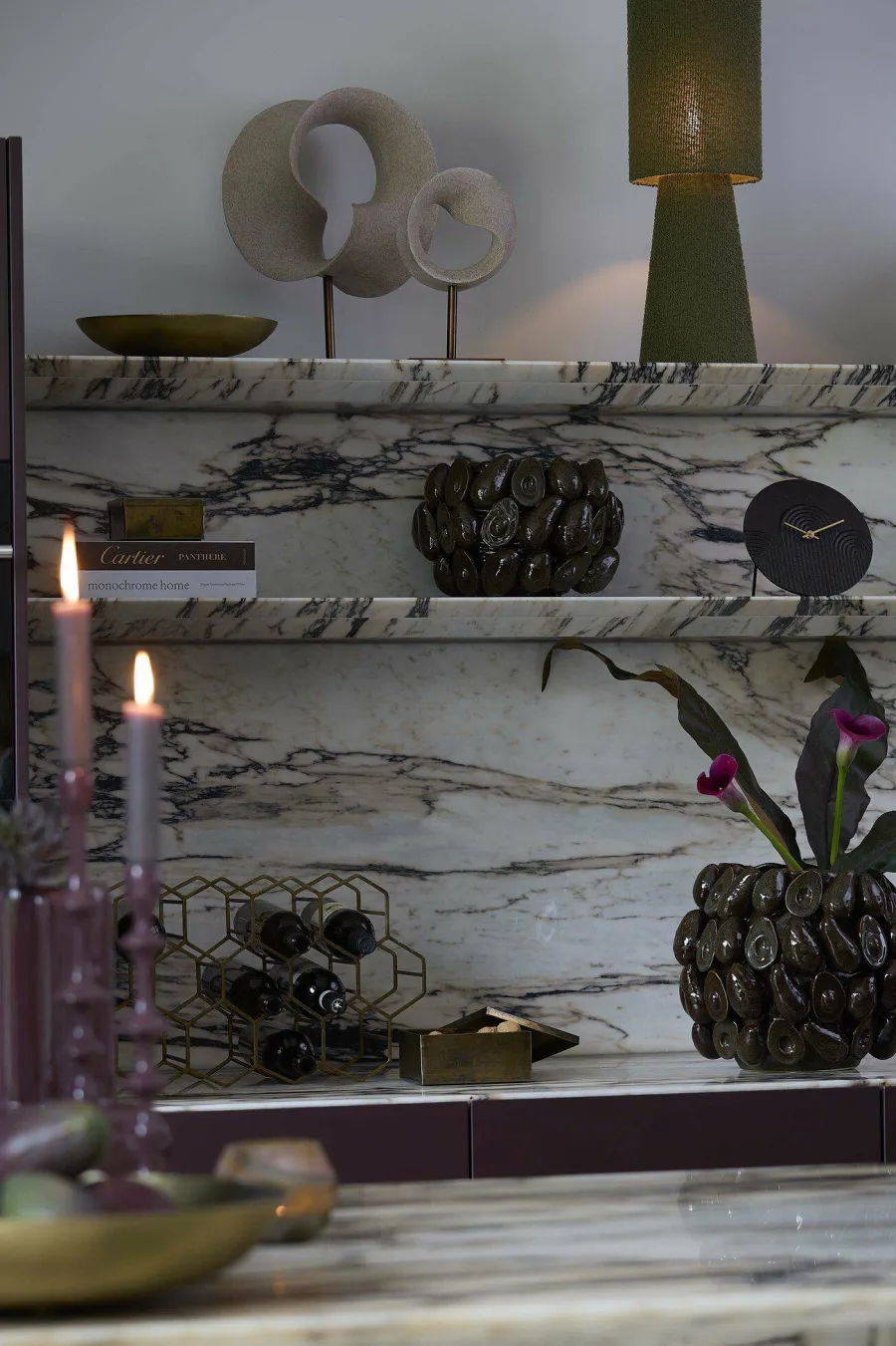 Light en Living Ornament op voet 20x10x30 cm TUZLA taupe+donker brons New