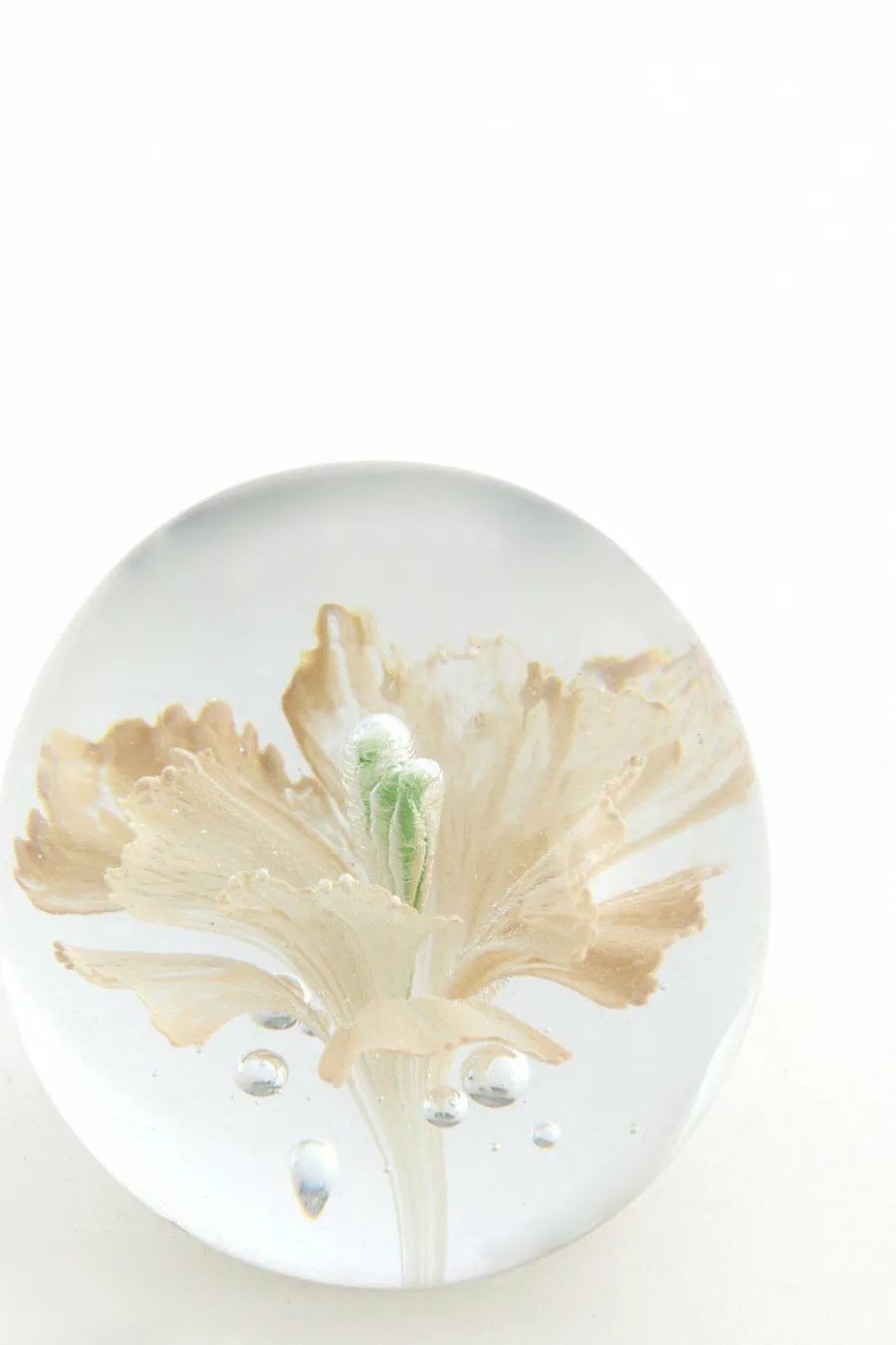 Light en Living Ornament Ø8x8 cm FLOWER glas lichtroze+groen Clearance