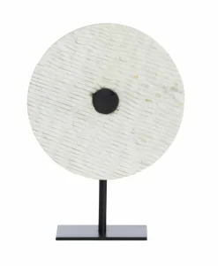 Light en Living Ornament op voet 25x10x35 cm YFKE marmer wit+mat zwart Discount