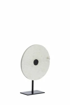 Light en Living Ornament op voet 25x10x35 cm YFKE marmer wit+mat zwart Discount