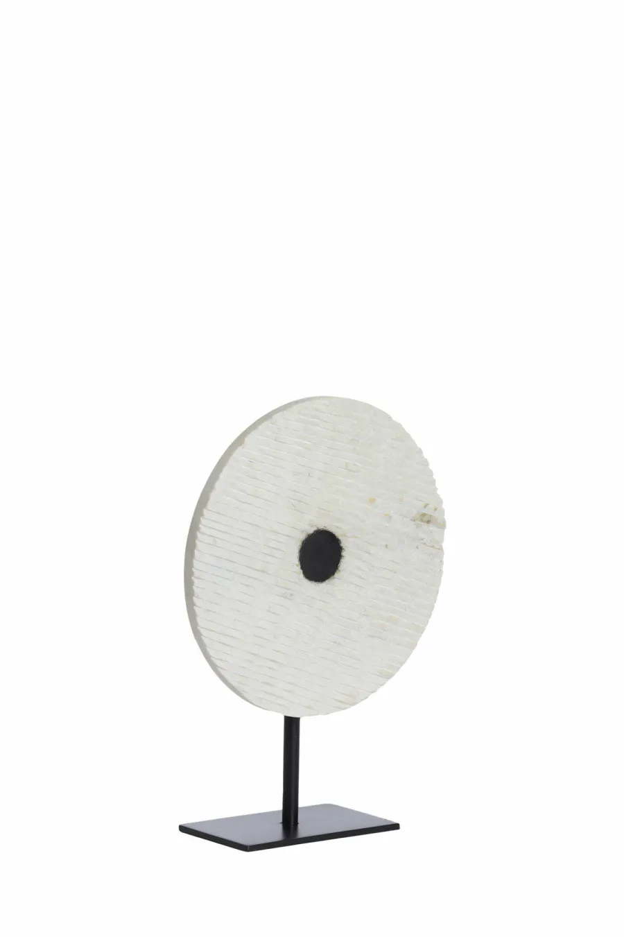 Light en Living Ornament op voet 25x10x35 cm YFKE marmer wit+mat zwart Discount