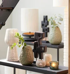 Light en Living Ornament op voet 20x9,5x38,5 cm SALA hout mat zwart New