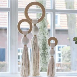 Light en Living Ornament Ø14X62 cm Yaviza creme+Raffia Natural Online
