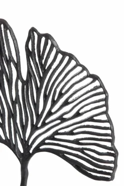 Light en Living Ornament op voet 36x6x39 cm LEAF mat zwart Hot