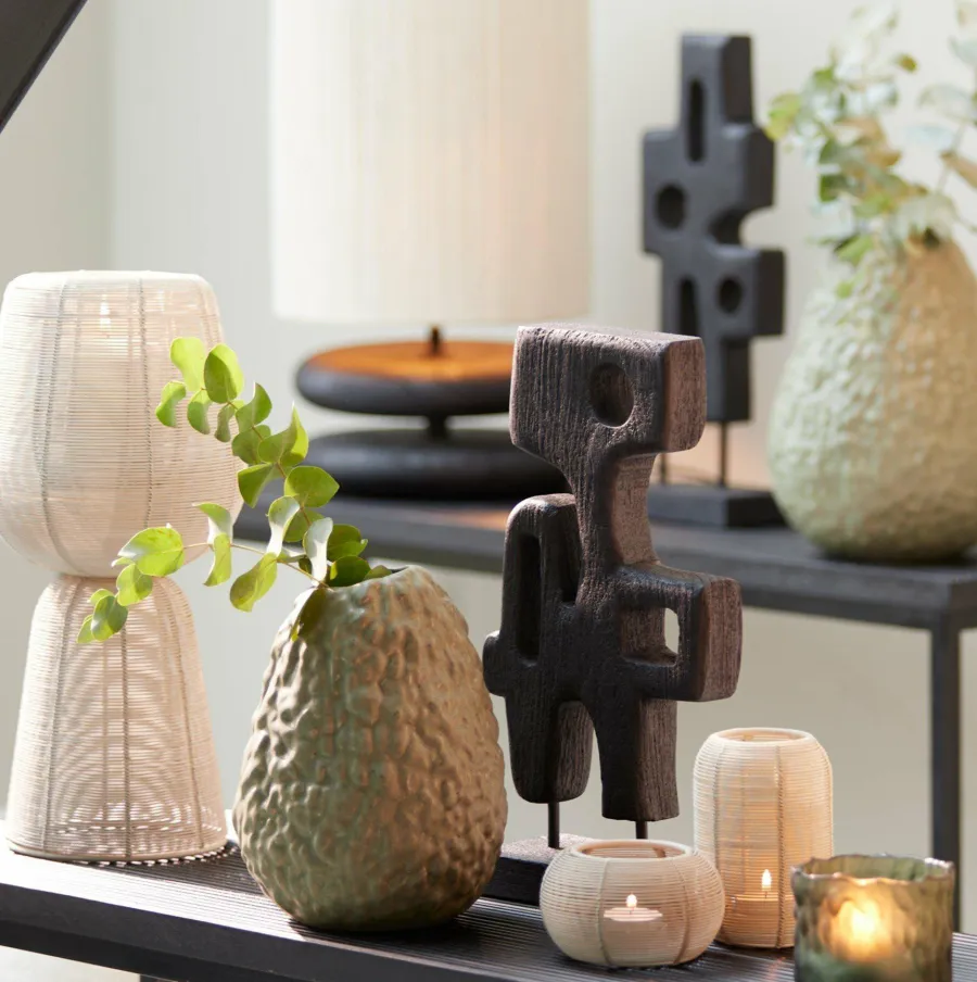 Light en Living Ornament op voet 19x9,5x45 cm SALIO hout mat zwart Online
