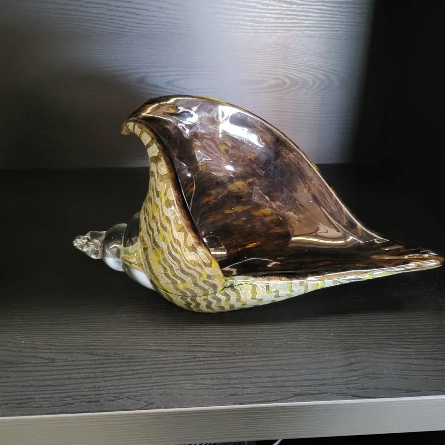 Light en Living Ornament 28x12x16 cm SHELL glas olijf groen Online