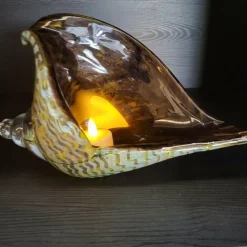 Light en Living Ornament 28x12x16 cm SHELL glas olijf groen Online