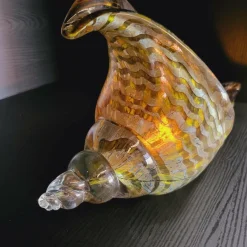 Light en Living Ornament 28x12x16 cm SHELL glas olijf groen Online
