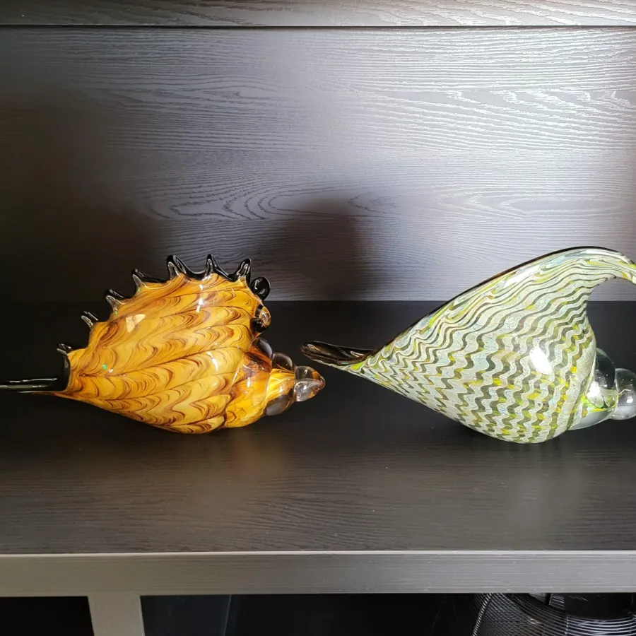 Light en Living Ornament 28x12x16 cm SHELL glas olijf groen Online