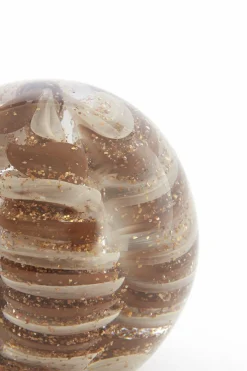 Light en Living Ornament Ø8X8 cm SAEL Glas Bruin+Creme+Glitter Hot