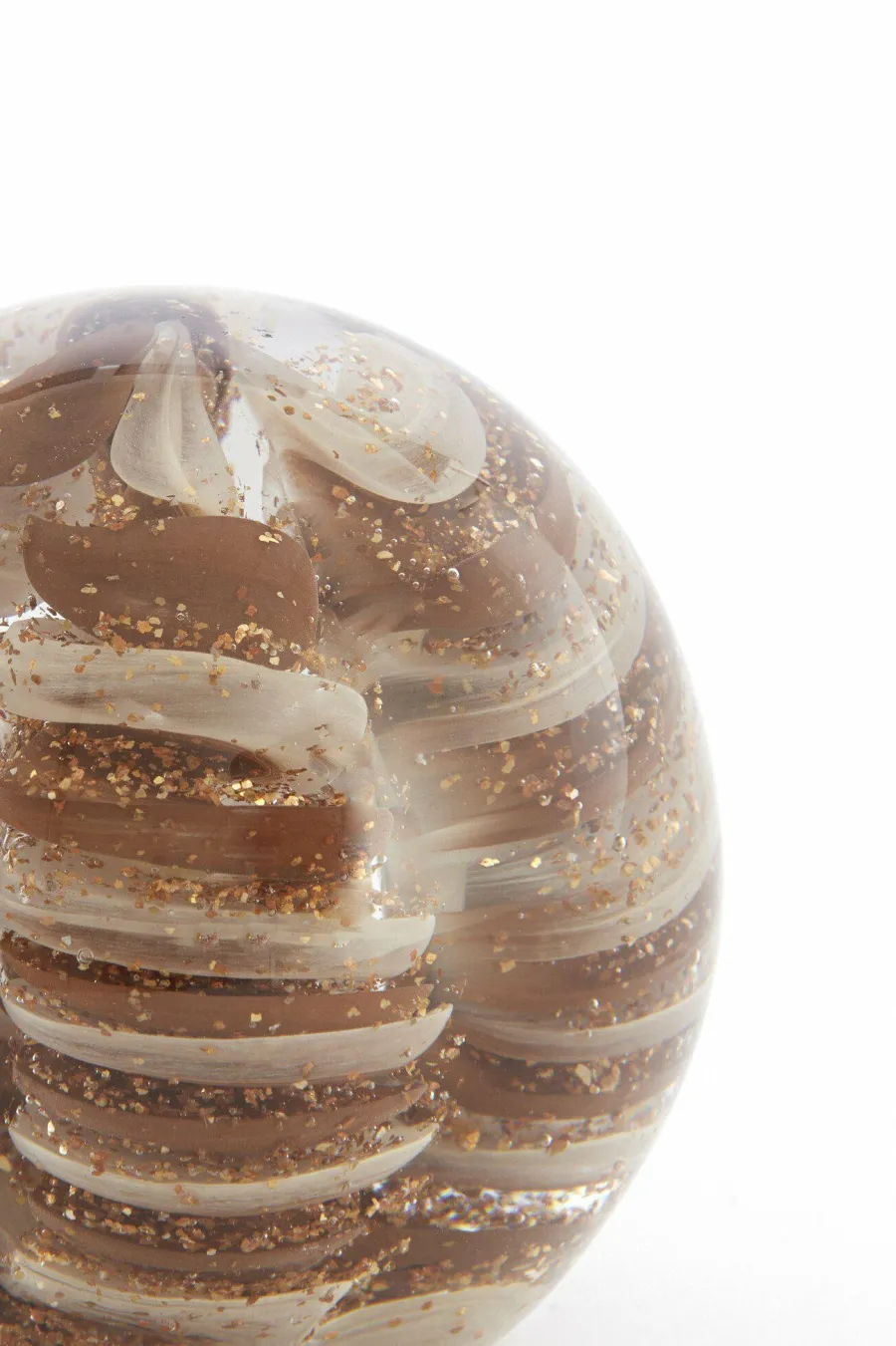 Light en Living Ornament Ø8X8 cm SAEL Glas Bruin+Creme+Glitter Hot