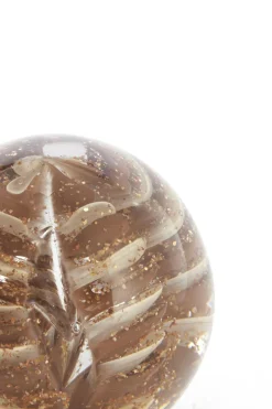 Light en Living Ornament Ø8X8 cm SAEL Glas Bruin+Creme+Glitter Hot