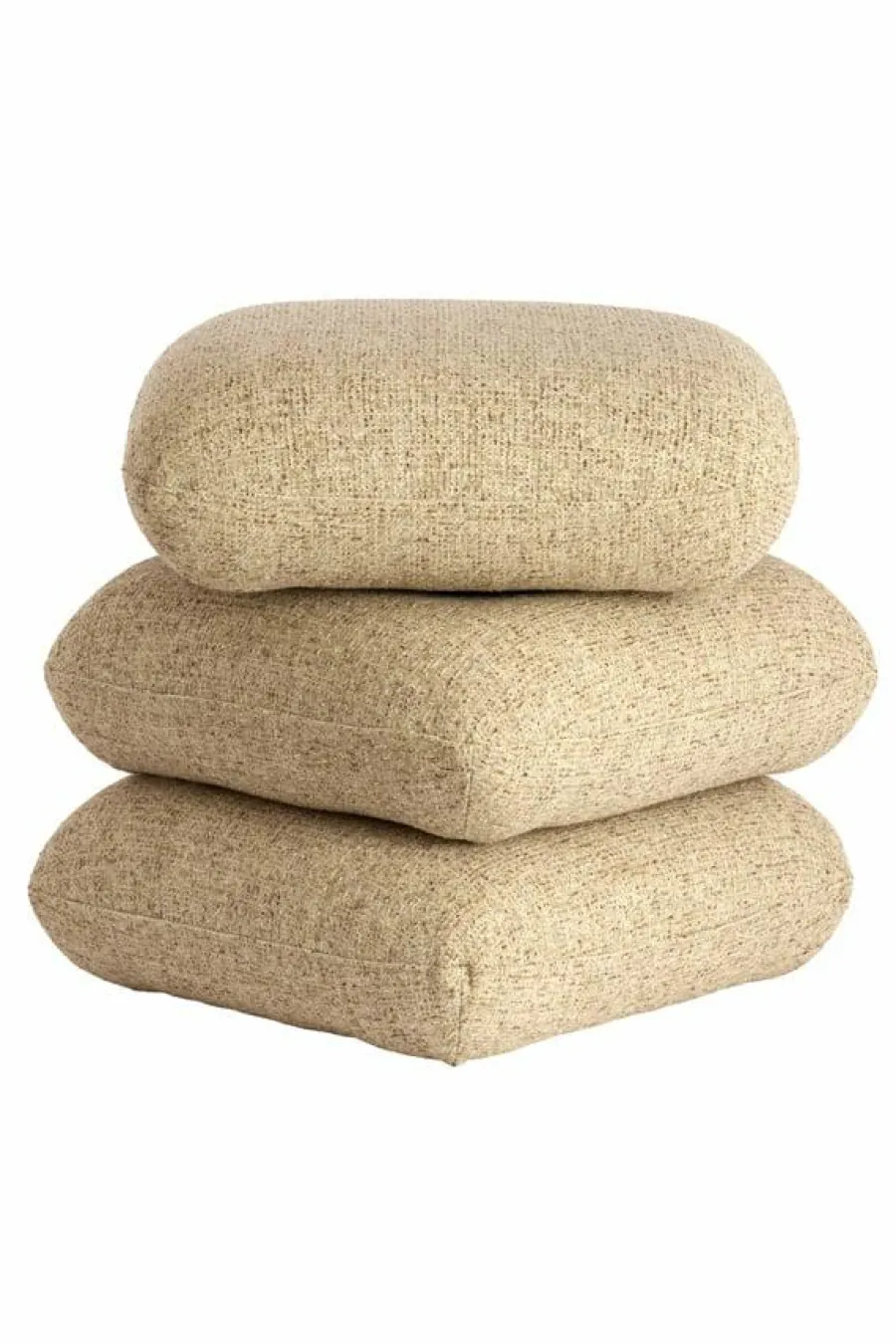 Light en Living Poef 44,5x44,5x44,5 cm LAURIE licht grijs - crème Sale
