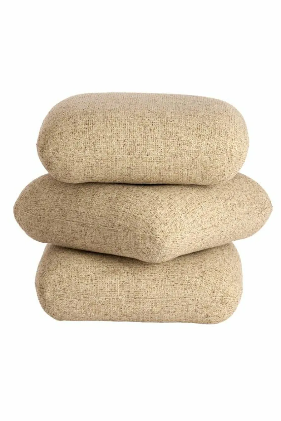 Light en Living Poef 44,5x44,5x44,5 cm LAURIE licht grijs - crème Sale