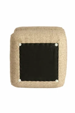 Light en Living Poef 44,5x44,5x44,5 cm LAURIE licht grijs - crème Sale