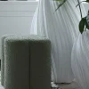 Light en Living Poef 38x38x45 cm NALANI bouclé donker groen New