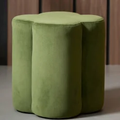 Light en Living Poef 38x38x45 cm NALANI olijf groen Best