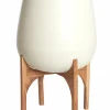 Light en Living Pot deco op voet Ø59x82 cm KARUNA hout+mat crème Outlet