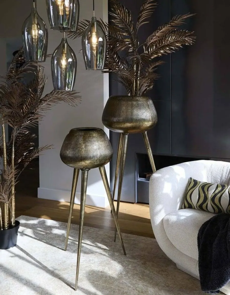Light en Living Pot op voet deco Ø44x124 cm MARIELLE goud Hot