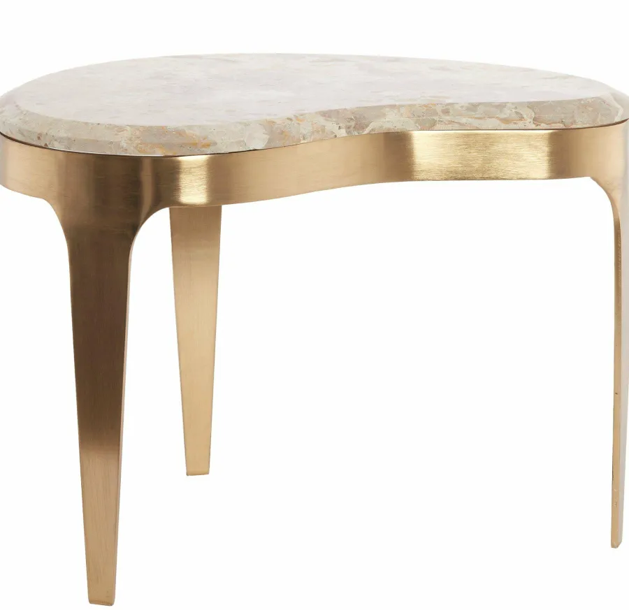 Light en Living Salontafel GIULIO 51x33x36 cm – Taupe Marmer & Antique Bronze | Light & Living Clearance