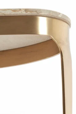 Light en Living Salontafel GIULIO 51x33x36 cm – Taupe Marmer & Antique Bronze | Light & Living Clearance