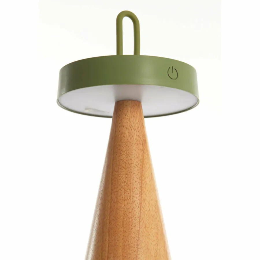 Light en Living Tafellamp LED Ø13x28,5 cm ANKENTA olijf groen+hout naturel Best