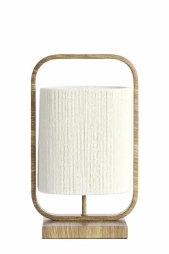 Light en Living Tafellamp 22,5x15x37,5 cm LECCE houtprint + touw naturel Sale